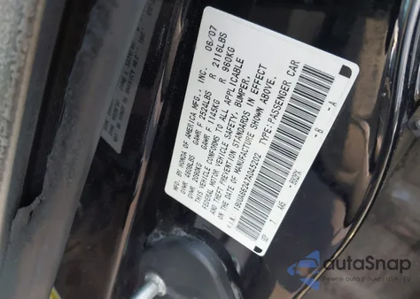 2007 Acura Tl 3.2 z USA, uszkodzony, nr VIN 19UUA66247A045202